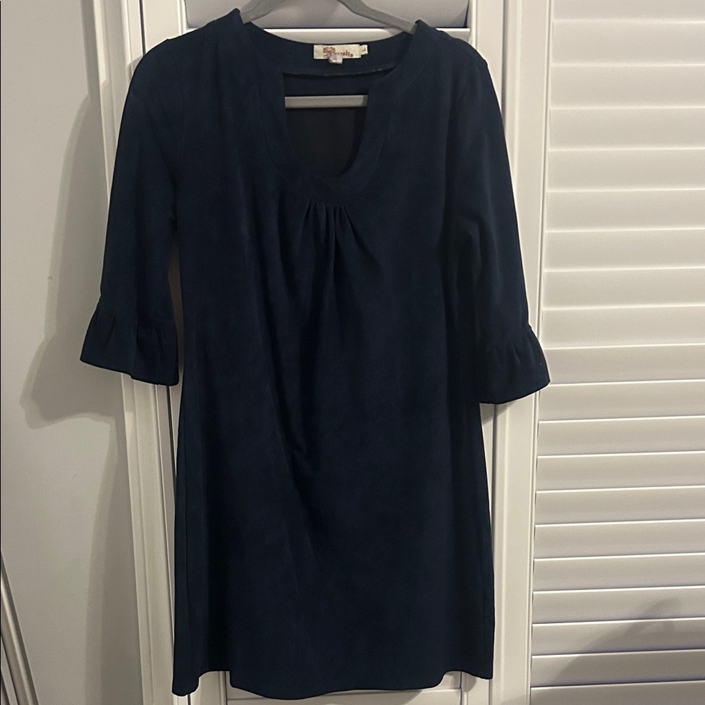 Navy Blue 3/4 Sleeve Dress